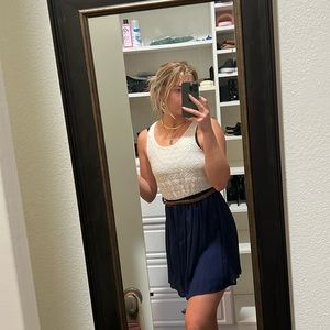 Papaya blue and white dress